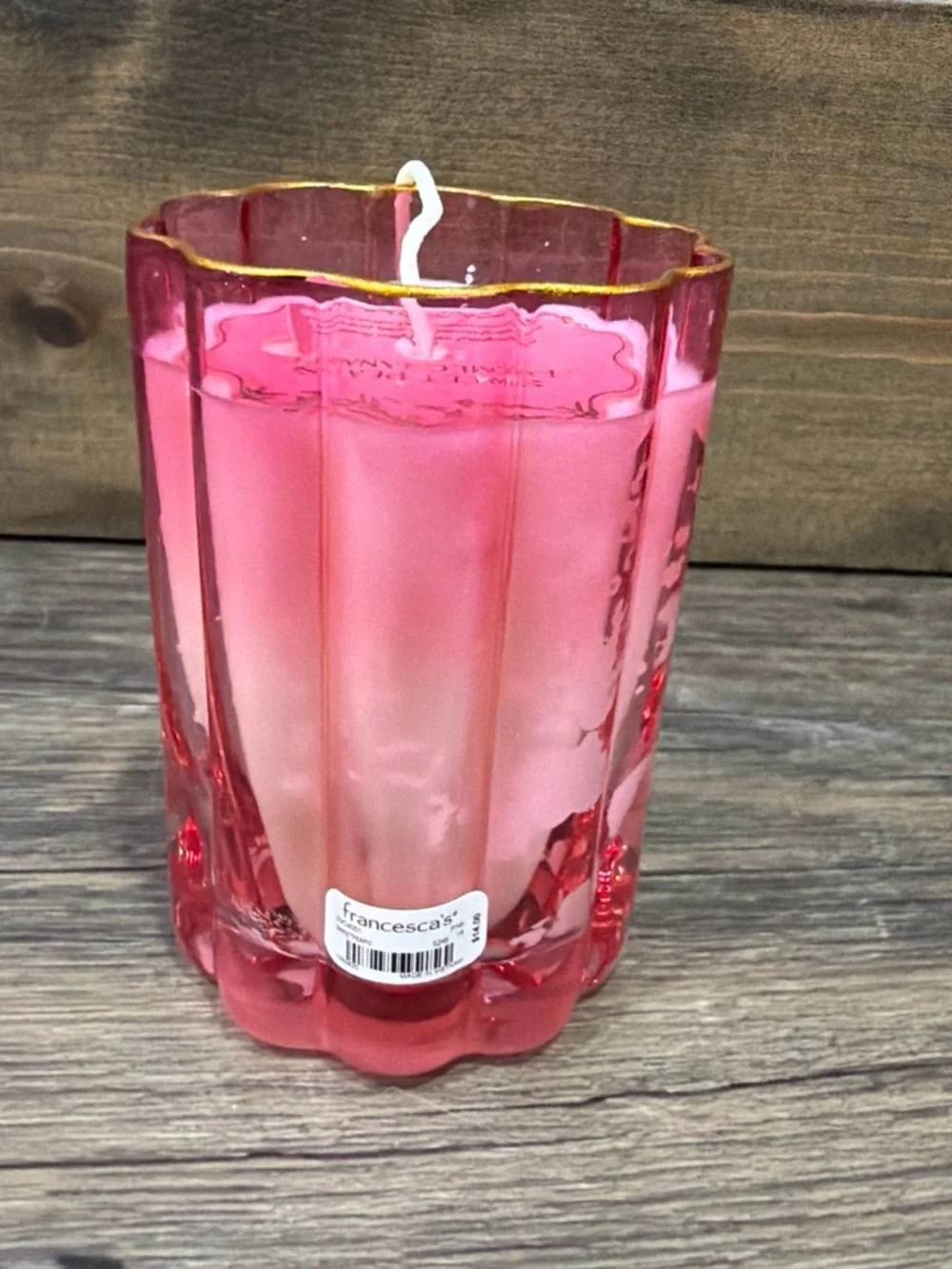 Francesca’s Pink Sweet Pea & Pomegranate Decorative Candle